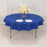 Royal Blue Cotton Blend Round Tablecloth - 70"