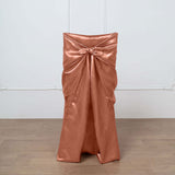 Terracotta (Rust) Satin Self-Tie Universal Chair Cover