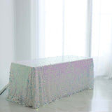 90x132inch Iridescent Blue Big Payette Sequin Rectangle Tablecloth