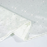 Scuba Rectangular Tablecloth 90×132inch Pearl White Rhinestone Accents – Seamless, Wrinkle-Free