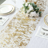 108inch Sparkly Metallic Gold Foil Thin Mesh Polyester Table Runner - 25GSM