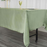 60"x102" Sage Green Smooth Satin Rectangular Tablecloth