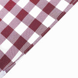 Gingham Chair Sashes | 5 PCS | Burgundy/White | Buffalo Plaid Checkered Polyester Chair Sashes