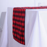 Buffalo Plaid Table Runner | Black / Red | Gingham Polyester Checkered Table Runner