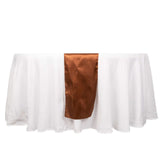 12x108inch Cinnamon Brown Seamless Satin Table Runner