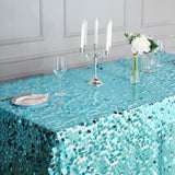 90x156 Turquoise Big Payette Sequin Rectangle Tablecloth Premium