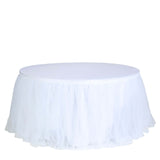 17FT | 4 Layer Tulle Tutu Pleated Table Skirts