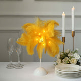 15inch LED Gold Ostrich Feather Table Lamp Wedding Centerpiece