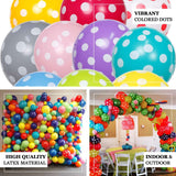 25 Pack | 12inch Yellow & White Fun Polka Dot Latex Party Balloons