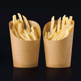 50 Pack | 14oz Natural Brown Paper Popcorn Box Appetizer Cups, Disposable Snack Cone Cups