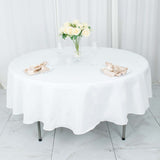 90" White Premium Polyester Round Tablecloth - 220GSM