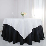 90" White Square 100% Cotton Linen Table Overlay Washable