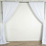 2 Pack White Scuba Polyester Curtain Panel Durable Flame Resistant Backdrops Wrinkle