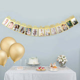 12 Month Milestone 1st Birthday Party Photo Backdrop Hanging Banner, Baby Photo Garland Banner