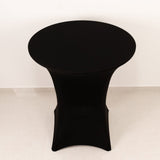 Black Highboy Spandex Cocktail Table Cover, Fitted Stretch Tablecloth