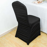 Black Rouge Stretch Spandex Fitted Banquet Slip On Chair Cover