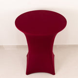 Burgundy Highboy Spandex Cocktail Table Cover, Fitted Stretch Tablecloth