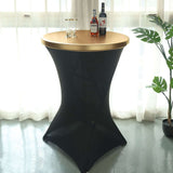 Metallic Gold Spandex Stretch Fitted Cocktail Table Top Cover