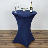 Navy Blue Highboy Spandex Cocktail Table Cover, Fitted Stretch Tablecloth for 24"-32" Dia Tables