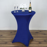 Royal Blue Highboy Spandex Cocktail Table Cover, Fitted Stretch Tablecloth for 24"-32" Dia Tables