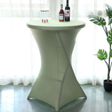 Sage Green Highboy Spandex Cocktail Table Cover, Fitted Stretch Tablecloth for 24"-32" Dia Tables