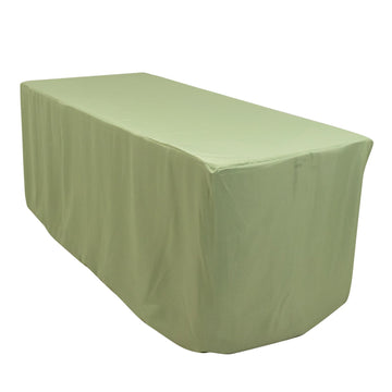 Fitted Polyester 72"x30" Rectangle Tablecloth Sage Green - Durable and Easy to Maintain Table Cover