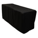 Fitted Polyester 96"x24"x42" Rectangle Tablecloth Black - Durable Fit for Elevated Tables