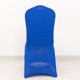 Premium Spandex Chair Cover with Foot Pockets for Banquet Chairs Royal Blue