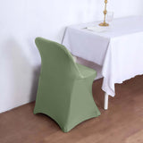 Eucalyptus Sage Green Spandex Stretch Fitted Folding Slip On Chair Cover - 160 GSM