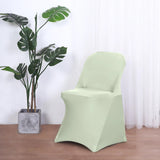 10 Pack Sage Green Spandex Folding Slip On Chair Covers, Stretch Fitted Chair Covers - 160 GSM