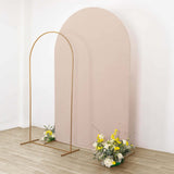 8ft Matte Nude Spandex Fitted Wedding Arch Cover For Round Top Chiara Backdrop Stand