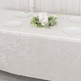 6ft White Crushed Velvet Spandex Fitted Rectangular Table Cover