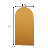 5ft Matte Gold Spandex Fitted Chiara Backdrop Stand Cover For Round Top Wedding Arch