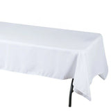 60"x102" Fire Retardant White Tablecloth Premium Polyester Rectangular Table Cover