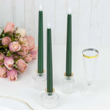 3 Pack | 11inch Hunter Emerald Green Unscented Flickering Flameless LED Taper Candles