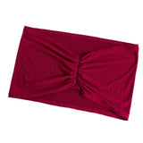 5 Pack Burgundy Wide Ruffled Fitted Spandex Chair Sash Band#whtbkgd