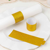 50 Pack Gold Glitter Paper Napkin Holders, 1.5inch Disposable Napkin Rings