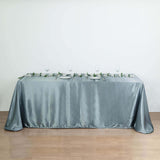 90x132Inch Dusty Blue Satin Seamless Rectangular Tablecloth