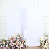 Set of 4 | Matte White Spandex Half Moon Chiara Backdrop Stand Covers