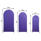 Set of 3 | Matte Purple Spandex Fitted Chiara Backdrop Stand Cover For Round Top