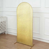 5ft Shimmer Tinsel Spandex Chiara Backdrop Stand Cover For Fitted Round Top Wedding Arch