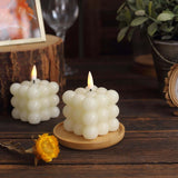 2 Pack | 2inch Ivory Flameless Flickering LED Bubble Candles