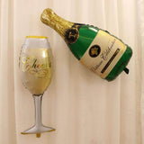 1 Pair | 20inch Champagne Bottle & Glass Mylar Foil Helium/Air Balloons