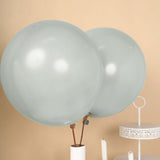 10 Pack | 18inch Matte Pastel Silver Helium or Air Latex Party Balloons