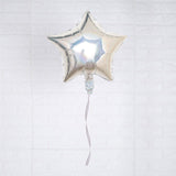 2 Pack | 16inch 4D Shiny Silver Star Mylar Foil Helium or Air Balloons