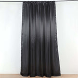 8ftx10ft Black Satin Formal Event Backdrop Drape, Window Curtain Panel