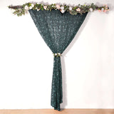 8ftx8ft Hunter Emerald Green Embroider Sequin Event Curtain Drape Sparkly Sheer Backdrop Event Panel