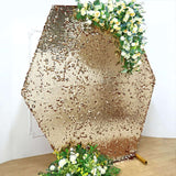 Gold Big Payette Sparkle Sequin Hexagon Wedding Arch Cover, Shiny Shimmer Backdrop Stand Cover