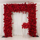 8ftx8ft Roll Up Flower Backdrop for Arch Stand, Red with Fabric Backing - Artificial Silk Roses
