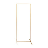 5.5ft Gold Metal Frame Wedding Arch, Rectangular Backdrop Stand, Floral Display Frame#whtbkgd